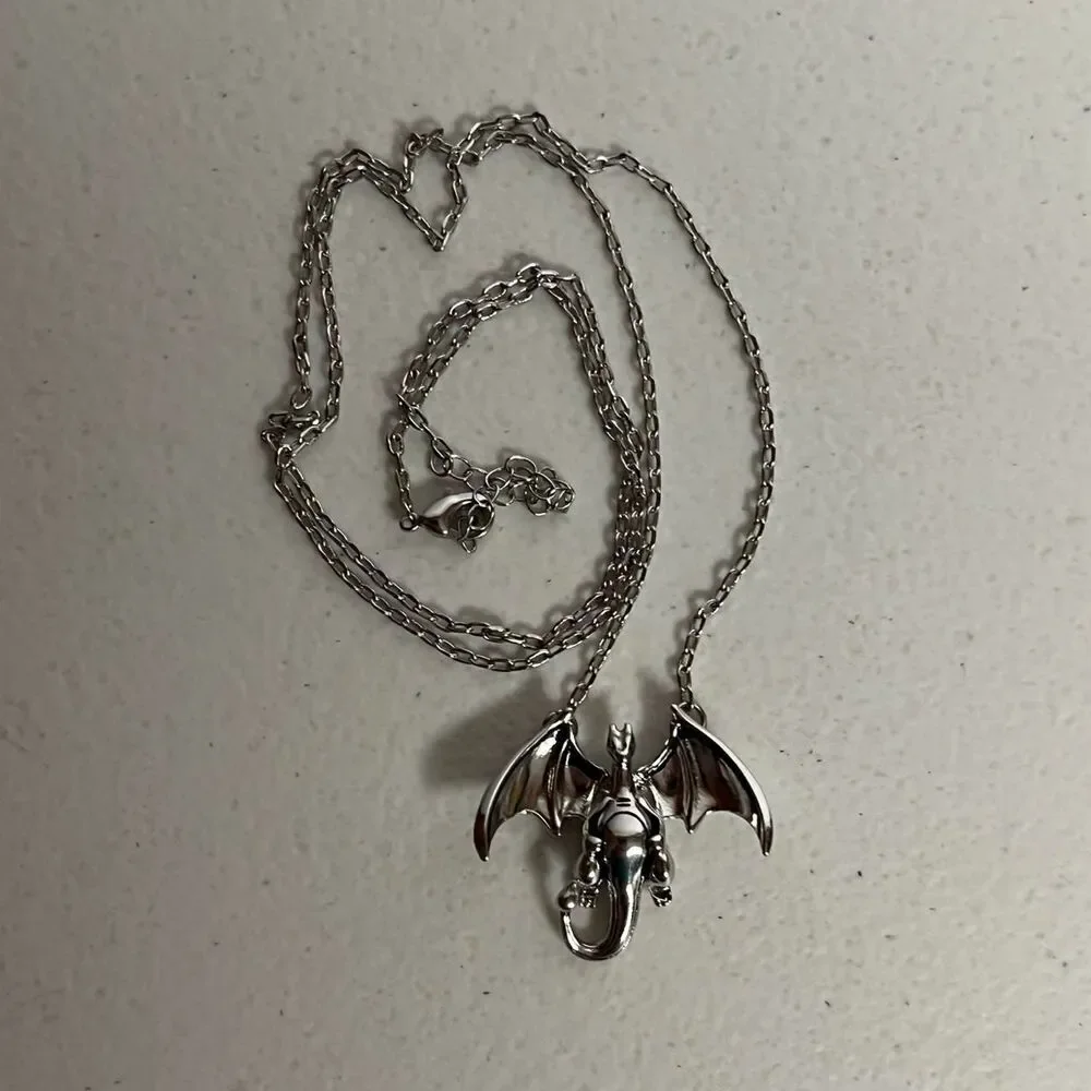 Charizard Pokemon Charm Pendant Necklace Charmander Jewelry Chain
